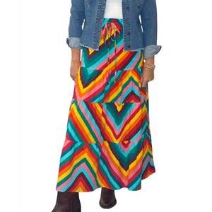 NEW SOFIA THE LABEL amelia maxi skirt in piore pattern